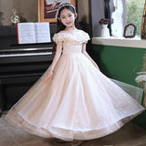 Kamames  Girl's Dress Light Luxury Minority Children's Birthday Princess Dress Flower Girl's Wedding Host Piano Playing Clothes