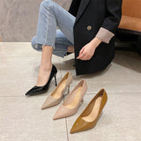 2025 966-1 Fashion and simple single shoes women's Korean version pointed head stiletto high heels solid color professional OL temperament women's shoes