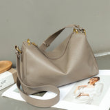 Fashion retro leather women's bag  style first layer vegetable tanned cowhide pillow bag New women's messenger bag handbag