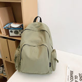 New Backpack Fashionable Simple Solid Color Casual Backpack Men's and Women's Large Capacity Student Backpack Lightweight Travel Bag