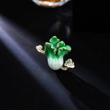 2025 New Chinese style national style dripping oil Ruyi cabbage good meaning brooch men and women the same versatile suit coat pin accessories