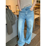 2025 THE MIND retro light blue jeans women's 2025 thirteen rows summer new straight versatile wide-leg pants N1