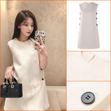 summer new high-end chic temperament sleeveless vest skirt small  dress L4117