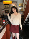 2025 Thirteen Lines popular Autumn and Winter New Raccoon Fleece Elegant Neck Knitted Sweater Versatile Sweater Women 25197