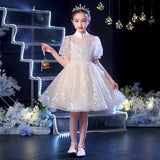 Kamames  Children's Dress Flower Girl Wedding Little Girl Host Girls Birthday Princess Dress High-End Piano Instrumental Performance Suit Summer