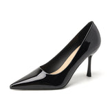 2025 811-1 Sexy patent leather bridesmaid shoes 2025 new pointed thin heels high heels women's professional commuter work shoes
