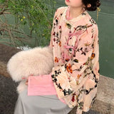 2025 25 spring and summer new new Chinese style loose shirt satin pants design sense niche loose retro two-piece set