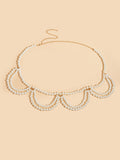 2025 MW3203  waist chain simple personality multi-layer wave fringe pendulum chain pearl chain waist chain waist decoration
