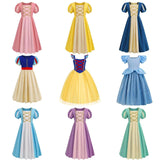 Kamames  European and American Princess Style Knitted Dress Long Princess Dress Beier Princess Cinderella Girl Princess Dress Snow White outside