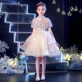 Kamames  Children's Dress Flower Girl Wedding Little Girl Host Girls Birthday Princess Dress High-End Piano Instrumental Performance Suit Summer