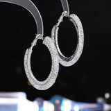 2025 retro mesh circle earrings atmospheric exaggeration celebrity personality zircon earrings fashion Hong Kong style round earrings