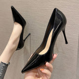 2025 966-1 Fashion and simple single shoes women's Korean version pointed head stiletto high heels solid color professional OL temperament women's shoes