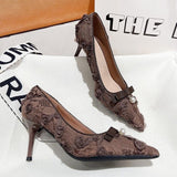 2025  Retro high heels women's stilettos popular new autumn versatile temperament comfortable women pointed head shallow mouth single shoes women