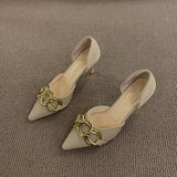 2025  Single shoes women's 2025 spring new women's shoes design sense niche bridesmaid shoes wedding shoes  pointed stiletto high heels