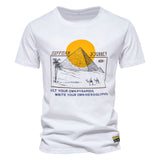 KAMAMES 2025 Clearance Treatment Summer Casual Printing Men's Short Sleeve T-Shirt Cotton Crew Neck Fashion Sports Breathable Pure Cotton Bottom Shirt