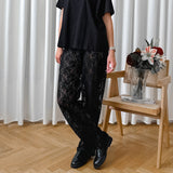 women's clothing popular spring and summer new solid color lace perspective casual trousers women's pants sexy fashion commuter women