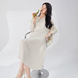 2025 summer mom dress women's high-end Popular style v-neck loose large size middle-aged elegant medium and long dress