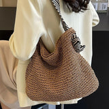 KAMAMES Korean Style Young Girl Same Style  New Net Red Wind Fashion All-Matching Woven Bag