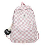 Backpack Women's New Korean-Style Fashion Chessboard Plaid College Students' Backpack Casual All-Match Junior and Middle School Students Schoolbag Wholesale