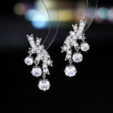 2025 light luxury zircon fringed earrings s925 silver needle super flash exquisite design sense small fragrance fashion versatile earrings