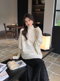 2025 Thirteen Lines popular Autumn and Winter New ins Temperament Turtleneck Knitted Sweater Cloak Versatile Sweater Women 25128