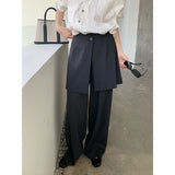 2025 THE MIND design fart curtain stacked casual pants women's 2025 spring and summer new Korean version wide-leg suit pants T231