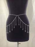 2025 FB3476  body chain transparent crystal gemstone pendant fringed chain chest chain waist chain combination body chain