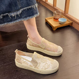 kamames New Fisherman Shoes Women's Summer Thin Mesh Breathable Thick Mesh Shoes Lace Shoes Slip-on Cloth Shoes