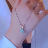 Silver lucky bag pendant necklace temperament light luxury bag lucky collarbone chain versatile fashion exquisite gift women