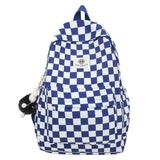 Backpack Women's New Korean-Style Fashion Chessboard Plaid College Students' Backpack Casual All-Match Junior and Middle School Students Schoolbag Wholesale