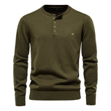 KAMAMES 2025 Popularan code New Popular trade autumn and winter new men's clothing cotton men's sweater solid color Henry neck pullover knitted sweater men's