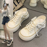 kamames White Canvas Shoes Women's  New Spring and Autumn Ulzzang Versatile Special-Interest Design XINGX Flat Skateboard Shoes