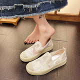 kamames New Fisherman Shoes Women's Summer Thin Mesh Breathable Thick Mesh Shoes Lace Shoes Slip-on Cloth Shoes