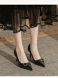 2025  Fashion retro high heels women's stiletto popular new autumn pointed comfortable not tired feet single shoes