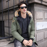 KAMAMES 2025 Low price clearance!! Padded-on men's winter Korean version trend thickened medium and long hooded casual jacket trendy padded jacket