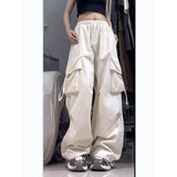 kamames NEWn Retro Overalls Women's  Summer High Waist Straight Wide-Leg Pants Loose Design Casual Mopping Trousers