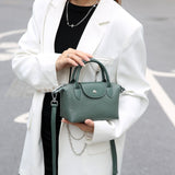 Portable small square bag women's simple leather women's bag fashionable and versatile first-layer cowhide bubble pattern shoulder messenger bag 5570