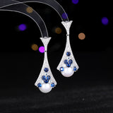 2025 Elegant temperament  exaggerated atmosphere heavy industry earrings wholesale copper inlaid zircon design feeling water drop pearl earrings women