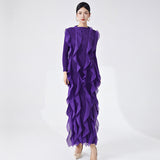2025 Nanyou high-end women's clothing dress design sense niche irregular long dress pleated elegant dress Popularan station