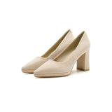 2025 8099-3 waterproof table high heels women's 2025 autumn new pointed thick heel high heels women's one-pedal women's shoes