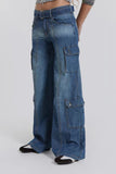 2025 Popularan station new 2023 autumn and winter Popular trade women's clothing street hip hop style low waist tooling denim trousers