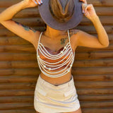 2025 XH10042 Cross-border New Accessories Pearl Body Chain Tassel Hollow Sexy Breast Chain Top Vest Body Chain