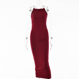 2025 women's clothing  summer hot-selling new dress female sexy suspender backless temperament split step skirt