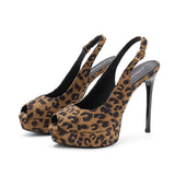 2025 1688-C Sexy temperament Fish mouth thin heel high heel empty sandals women's not tired feet waterproof table suede high heels