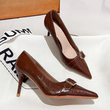2025  Fashion retro high heels women's stiletto popular new autumn pointed comfortable not tired feet single shoes