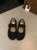 2025  Thick-soled velvet Velcro fluffy shoes women's shoes popular autumn and winter with skirts Mary Jane single shoes warm cotton shoes