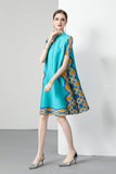 Pleated loose improved cheongsam skirt women's short-sleeved summer  new mother age-reducing dress Chinese style