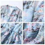 spring new  flower print long-sleeved dress high-end light luxury beautiful short skirt M4221