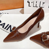2025  Fashion retro high heels women's stiletto popular new autumn pointed comfortable not tired feet single shoes