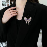 2025 Dripping oil light luxury butterfly brooch retro natural pearl insect animal corsage women's premium coat suit accessories